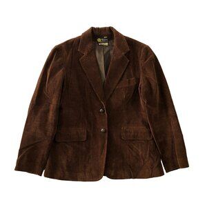 Vtg WHEEL Womens Size 10 Brown Corduroy Equestrian Riding Blazer Jacket